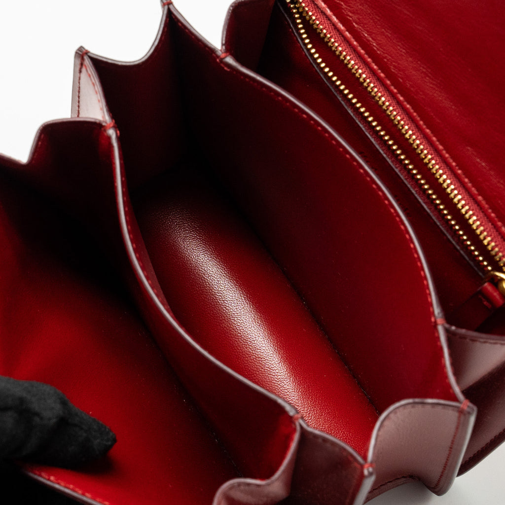 CELINE MINI CLASSIC BOX BAG CALFSKIN RED GHW