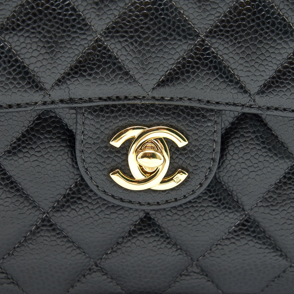 CHANEL VINTAGE MINI SQUARE FLAP BAG CAVIAR BLACK GHW