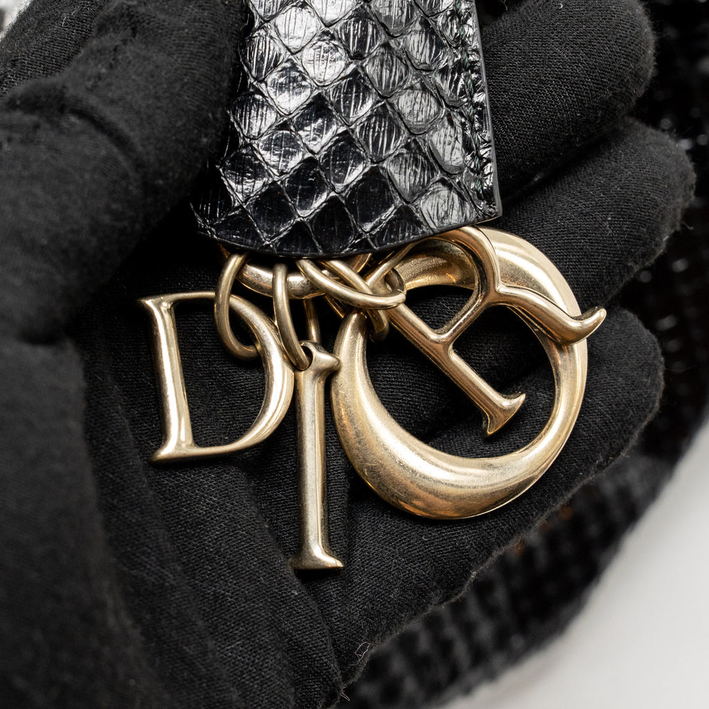 DIOR DIORIFIC TOTE BAG PYTHON LEATHER BLACK SHW