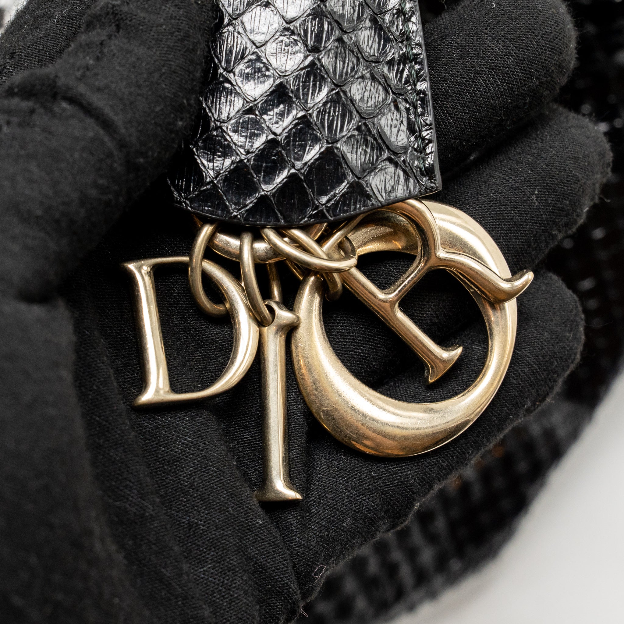 DIOR DIORIFIC TOTE BAG PYTHON LEATHER BLACK SHW