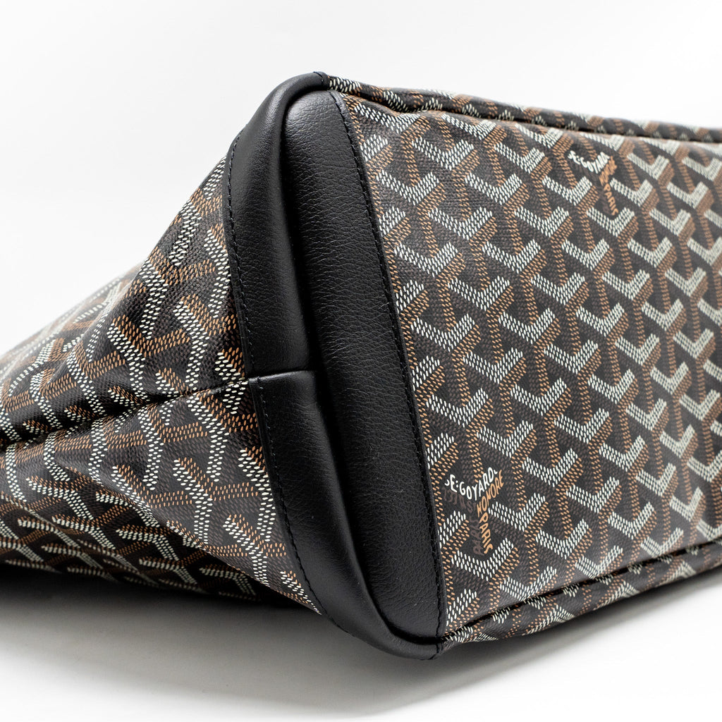 GOYARD ARTOIS MM HANDBAG GOYARDINE CANVAS/CALFSKIN BLACK SHW