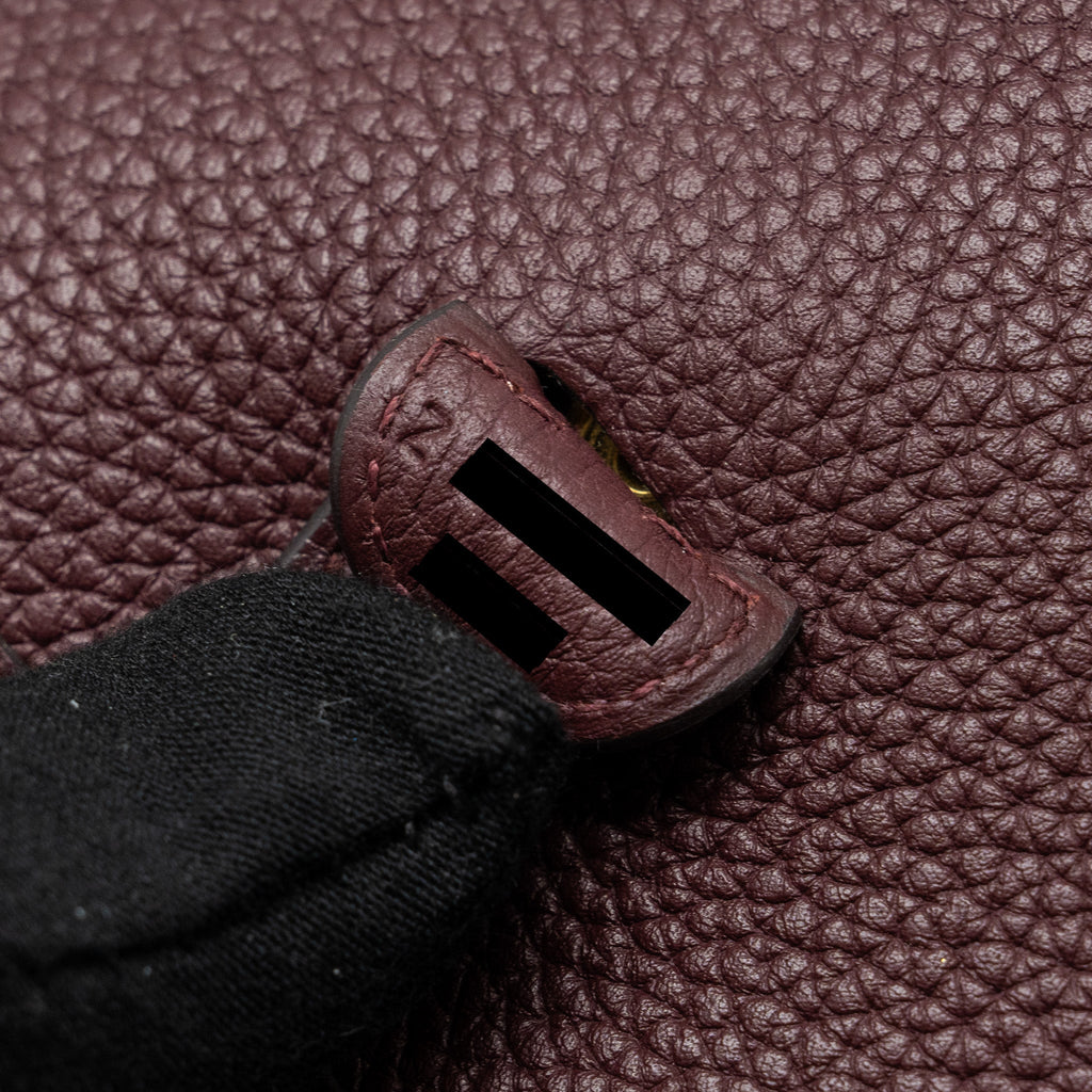 HERMES MINI EVELYNE TAURILLON MAURICE BORDEAUX GHW