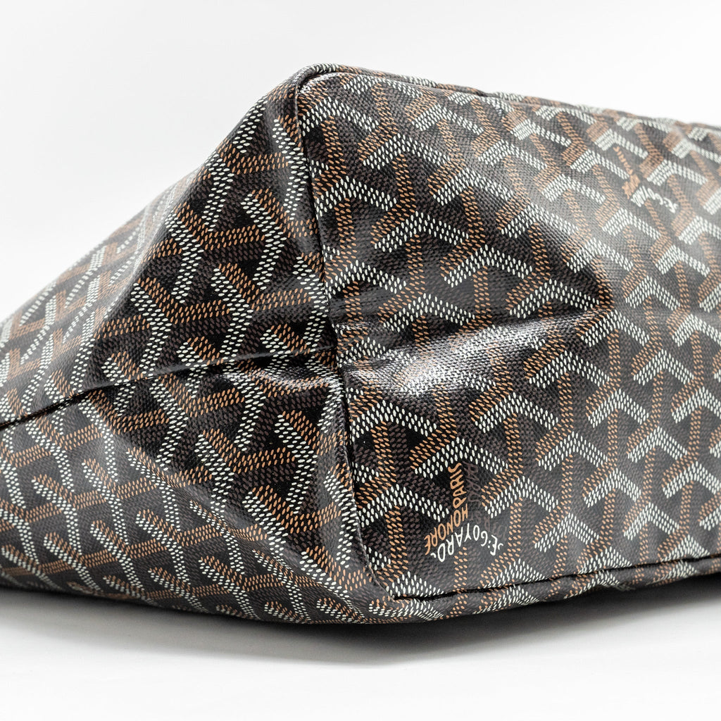 GOYARD SAINT LOUIS PM TOTE  BAG GOYARDINE CANVAS / CALFSKIN BLACK SHW