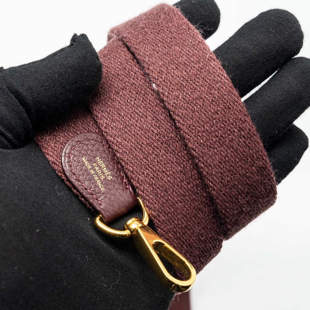 HERMES MINI EVELYNE TAURILLON MAURICE BORDEAUX GHW