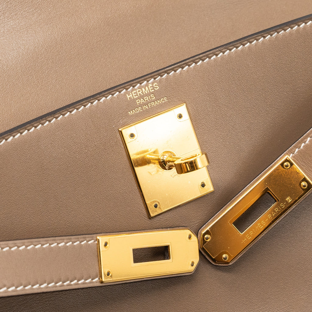 HERMES KELLY 28 TADELAKT ETOUPE GHW