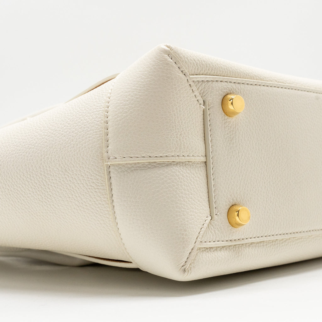 BOTTEGA VENETA LARGE ARCO TOTE BAG GRAINED CALFSKIN WHITE GHW