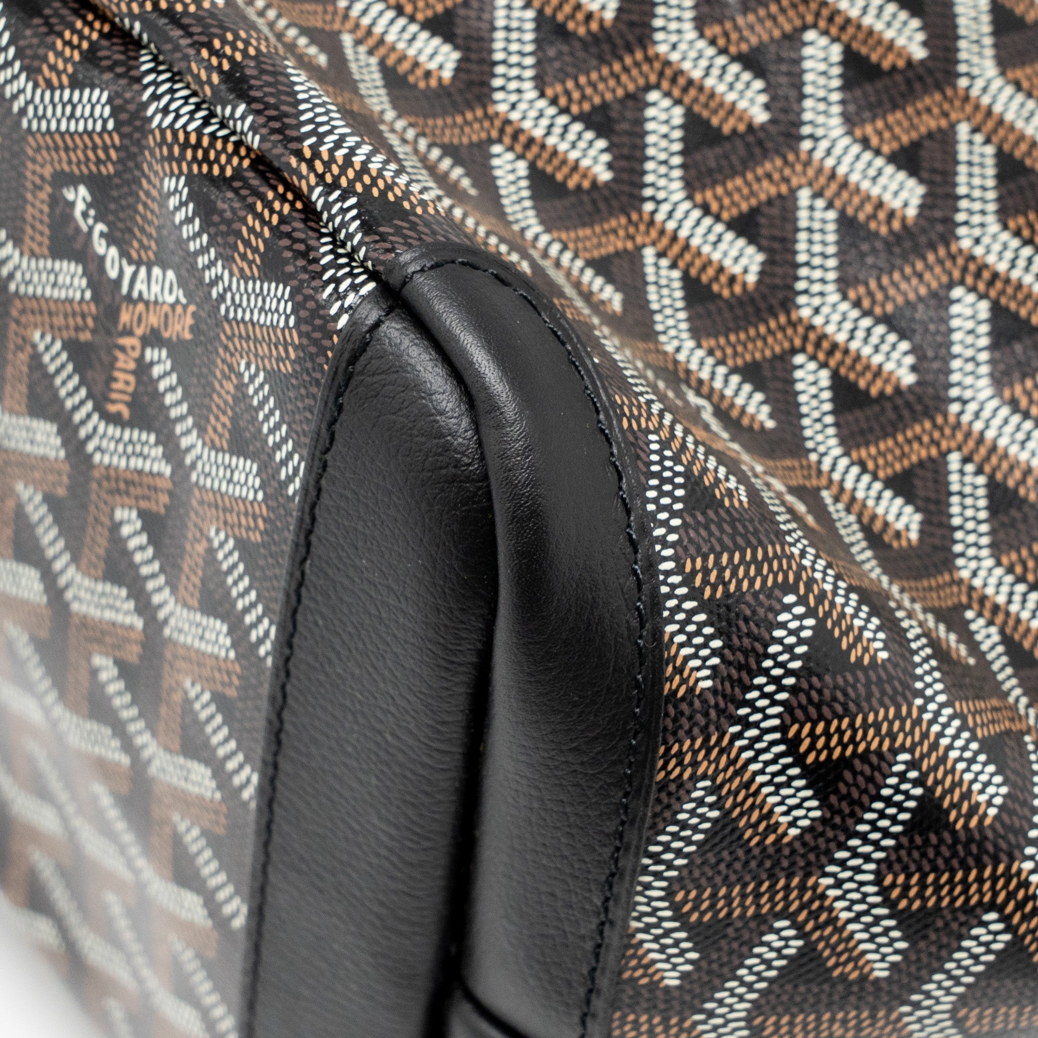 GOYARD ARTOIS MM HANDBAG GOYARDINE CANVAS/CALFSKIN BLACK SHW