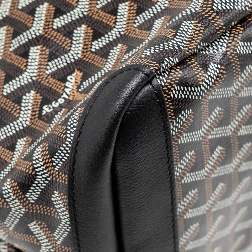 GOYARD ARTOIS MM HANDBAG GOYARDINE CANVAS/CALFSKIN BLACK SHW