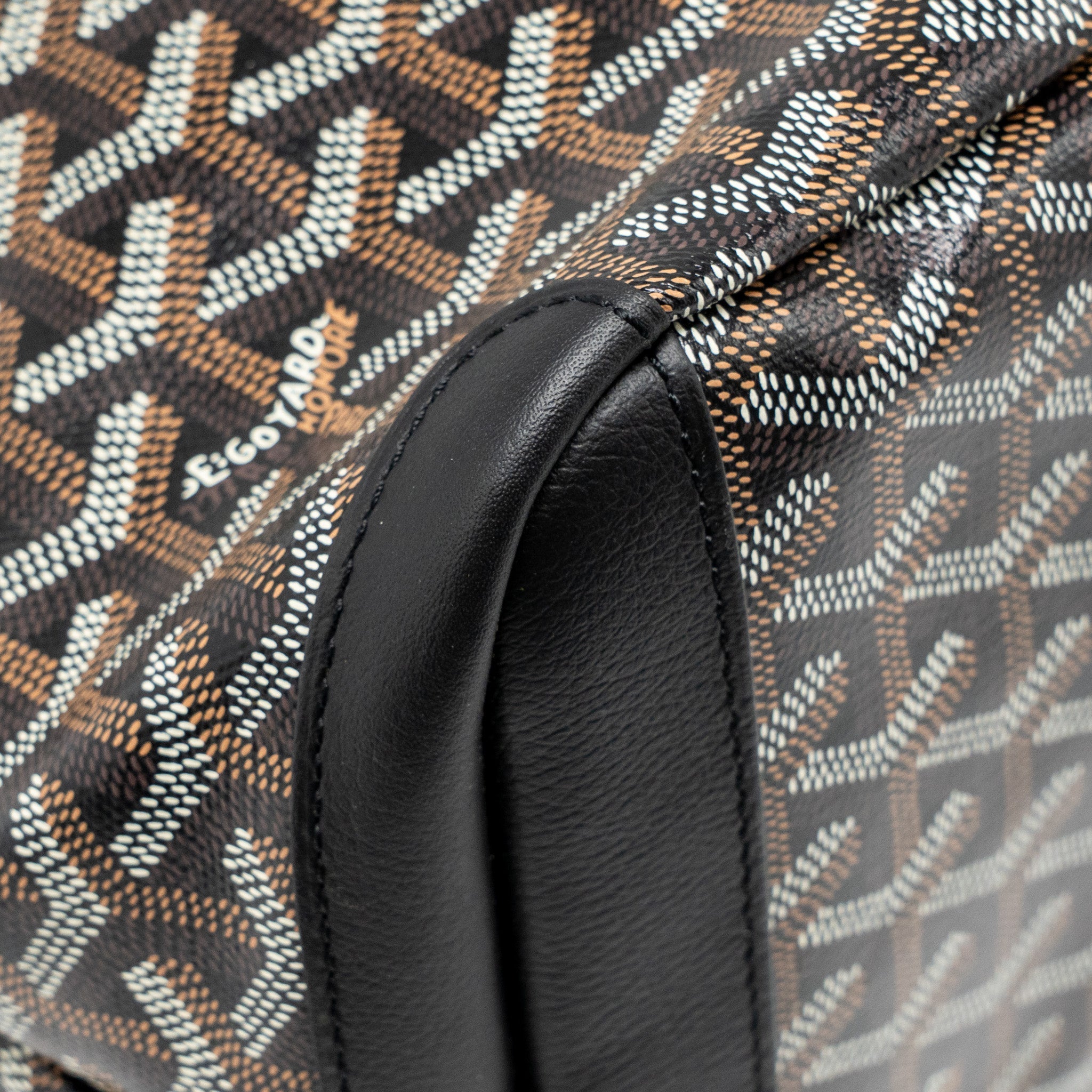 GOYARD ARTOIS MM HANDBAG GOYARDINE CANVAS/CALFSKIN BLACK SHW