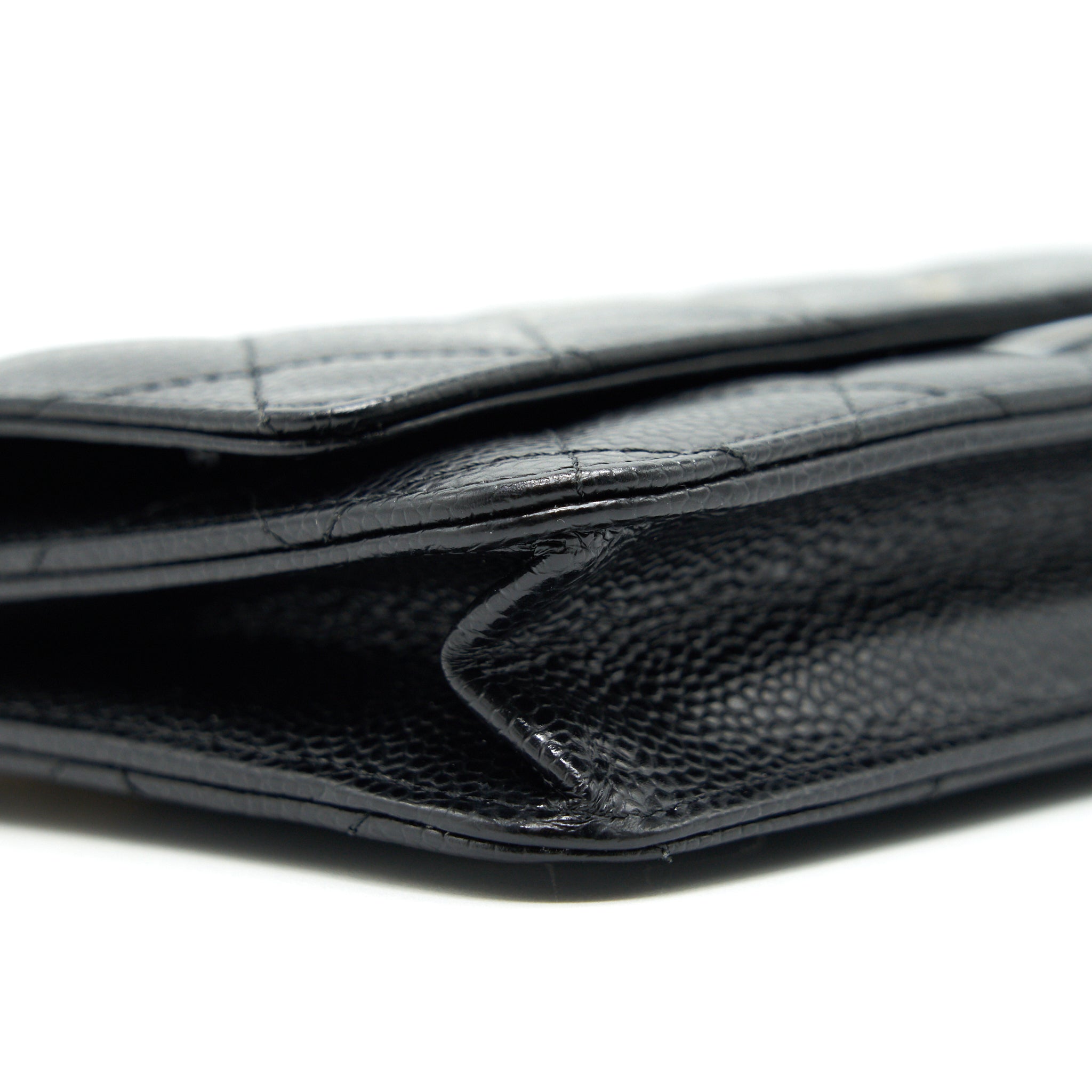 CHANEL WALLET ON CHAIN CAVIER BLACK WITH GHW