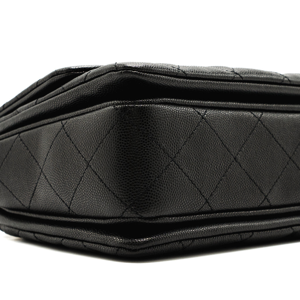 CHANEL 22K COCO FIRST FLAP BAG CAVIAR BLACK GHW (MICROCHIP)
