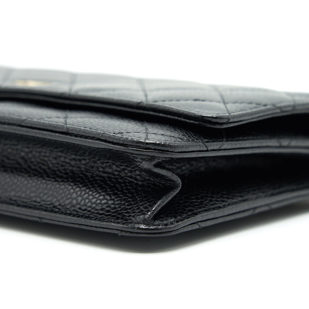 CHANEL WALLET ON CHAIN CAVIER BLACK WITH GHW