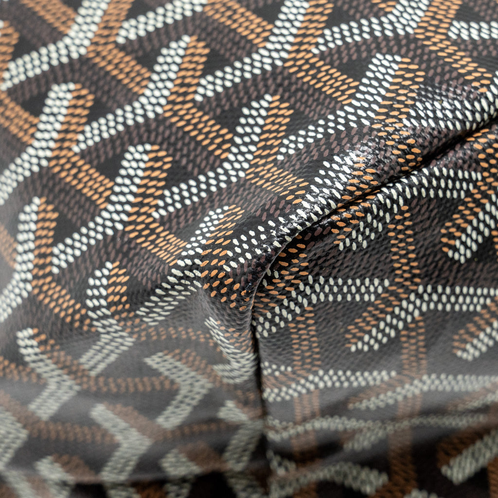 GOYARD SAINT LOUIS PM TOTE  BAG GOYARDINE CANVAS / CALFSKIN BLACK SHW