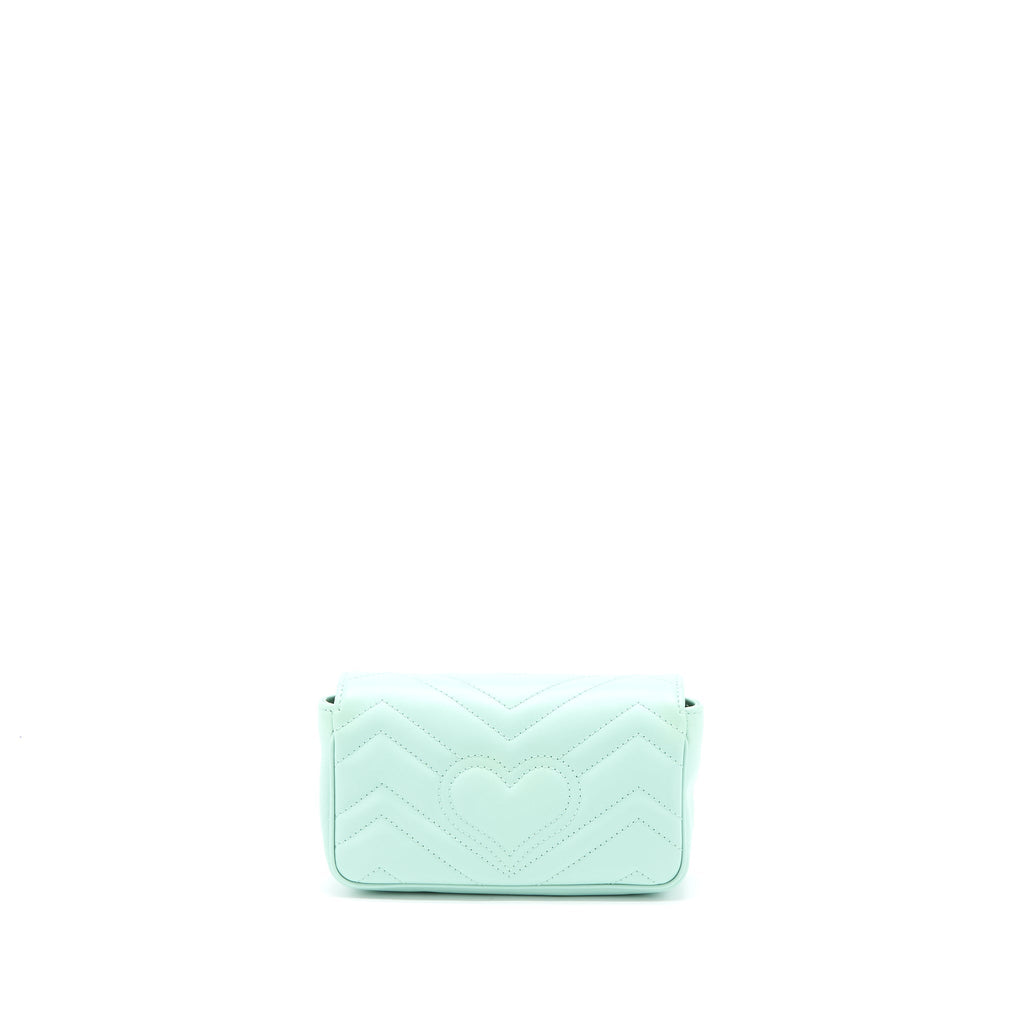 GUCCI GG MARMONT SUPER MINI BAG CALFSKIN MINT GREEN SHW