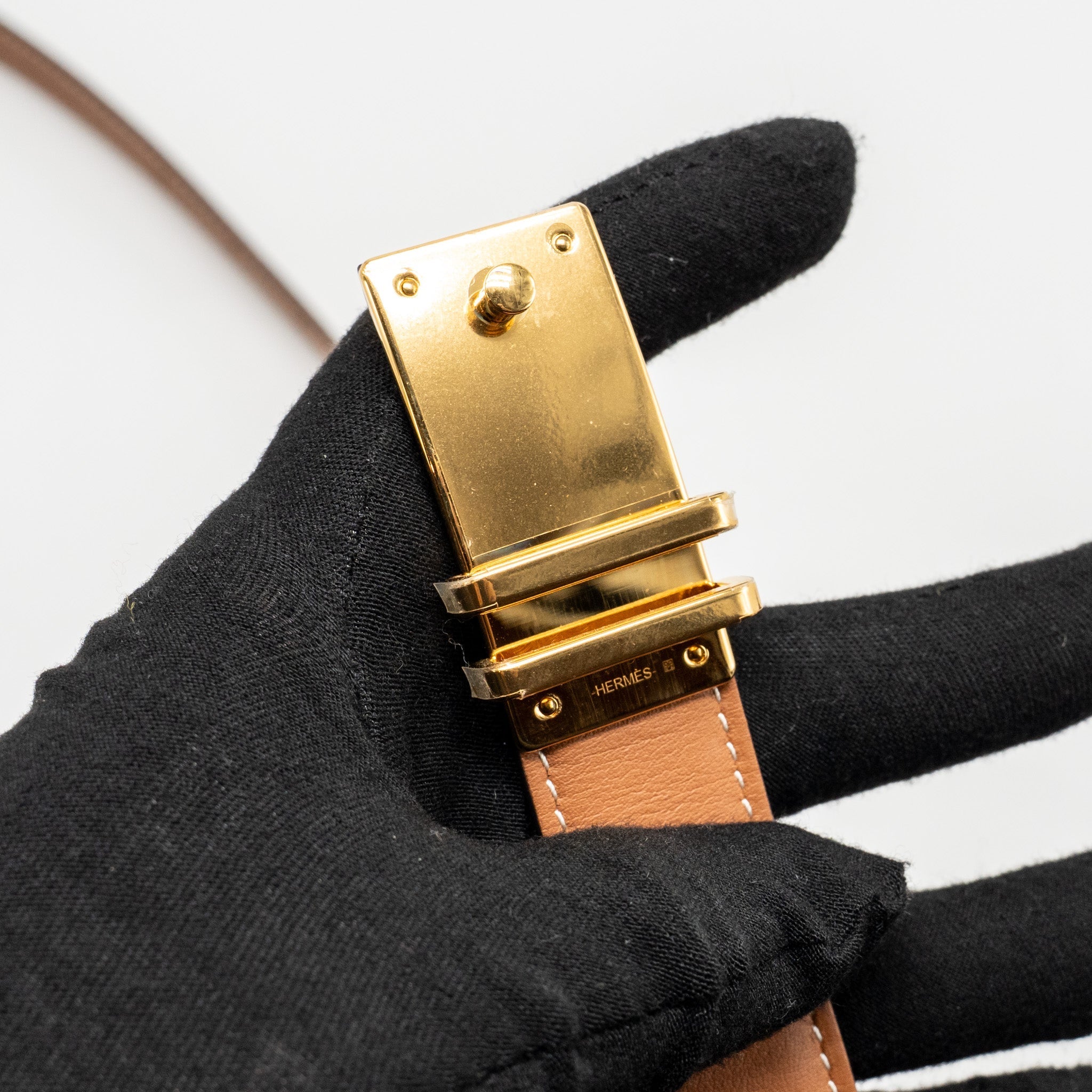 HERMES SIZE L ELAN POCKET 24 BELT BAG SWIFT GOLD GHW