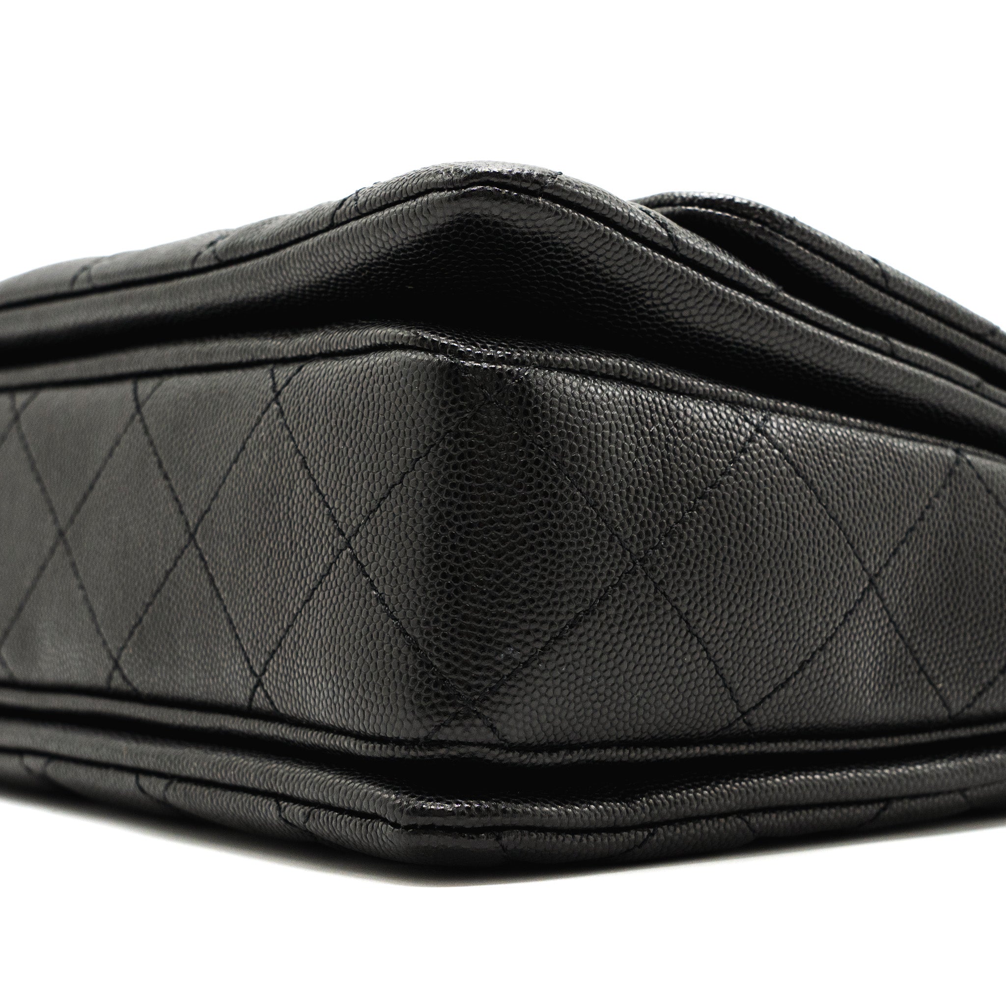 CHANEL 22K COCO FIRST FLAP BAG CAVIAR BLACK GHW (MICROCHIP)