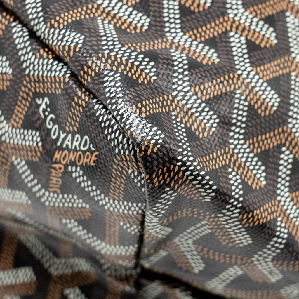 GOYARD SAINT LOUIS PM TOTE  BAG GOYARDINE CANVAS / CALFSKIN BLACK SHW