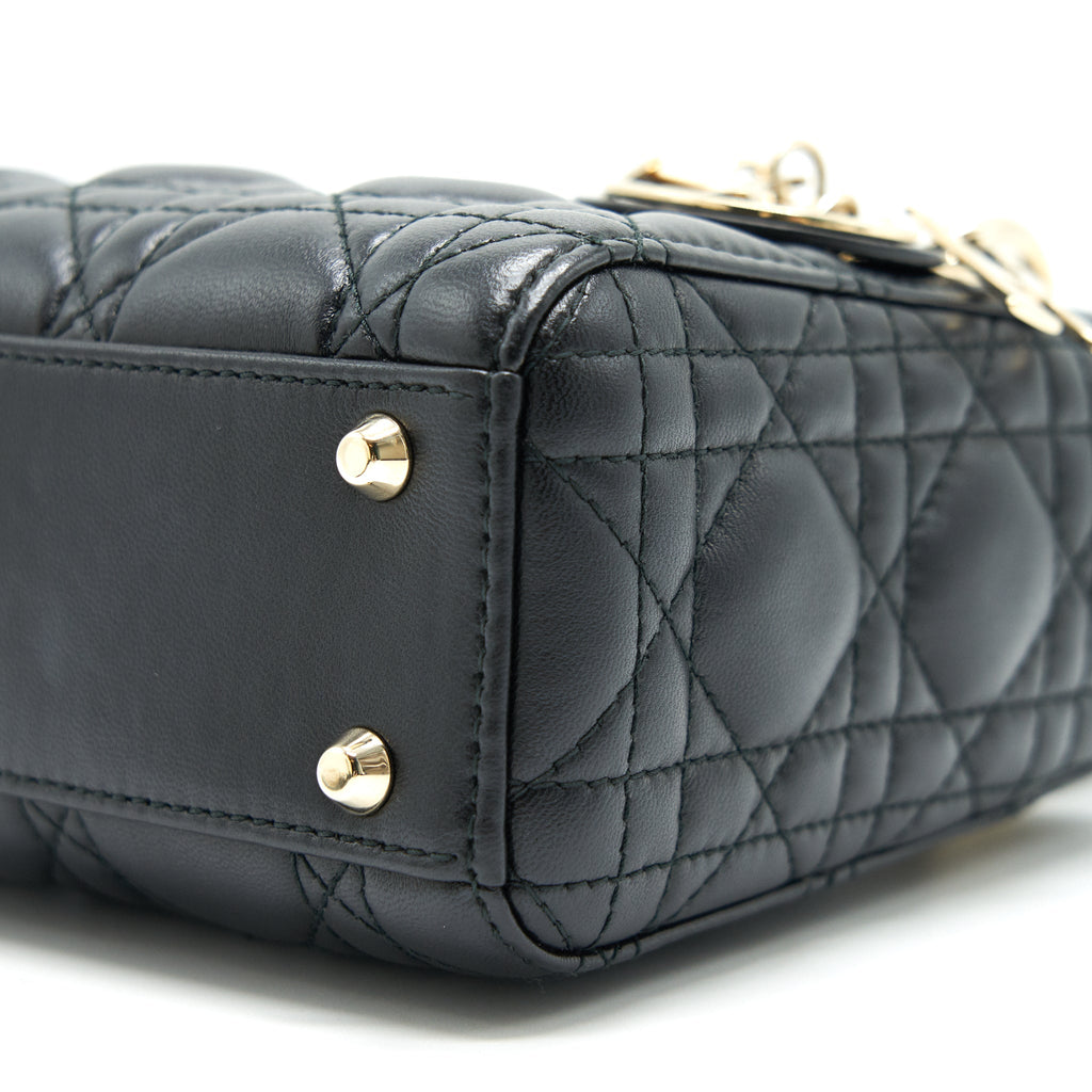 DIOR MINI LADY DIOR LAMBSKIN BLACK WITH GHW