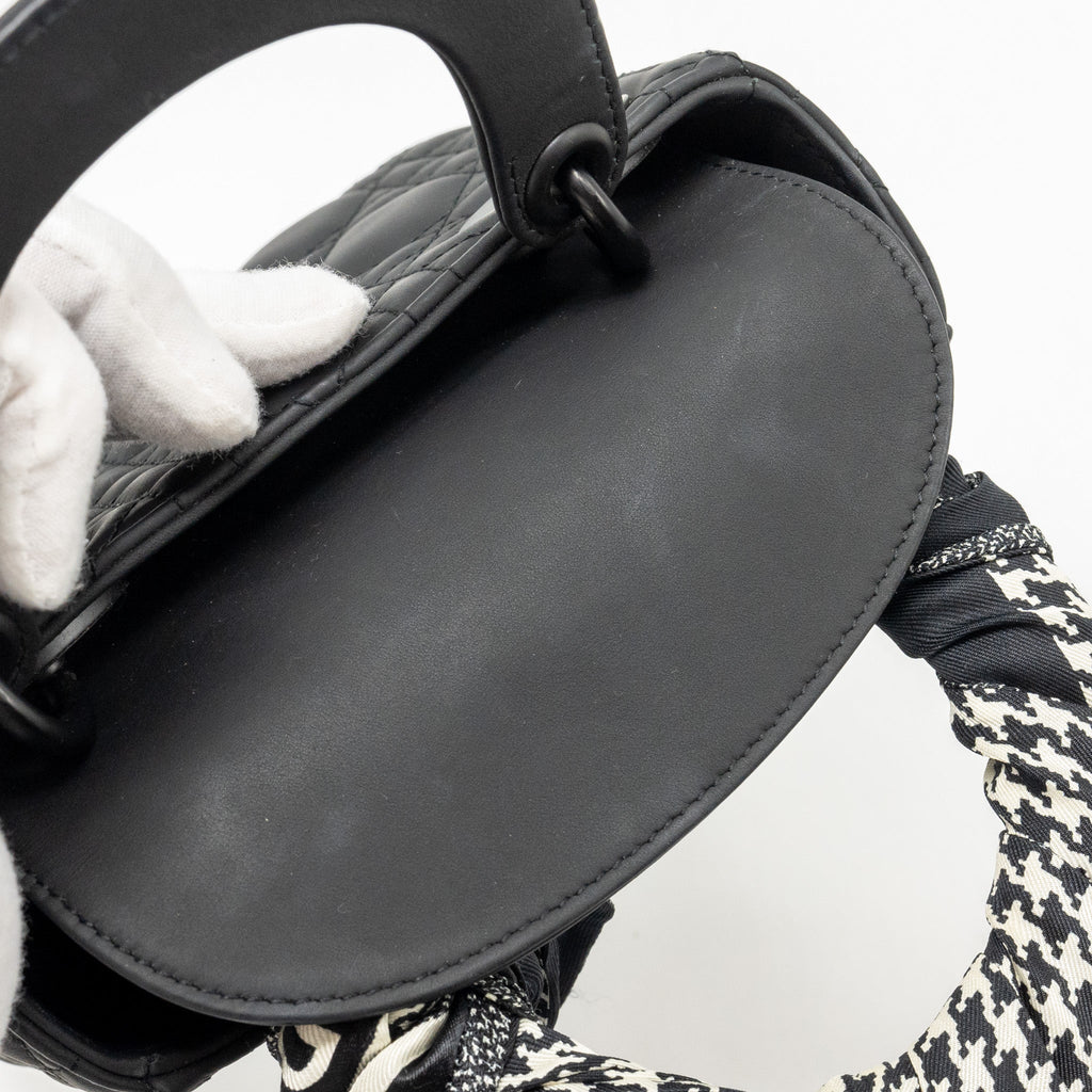 DIOR MINI LADY DIOR ULTRAMATTE CANNAGE CALFSKIN SO BLACK
