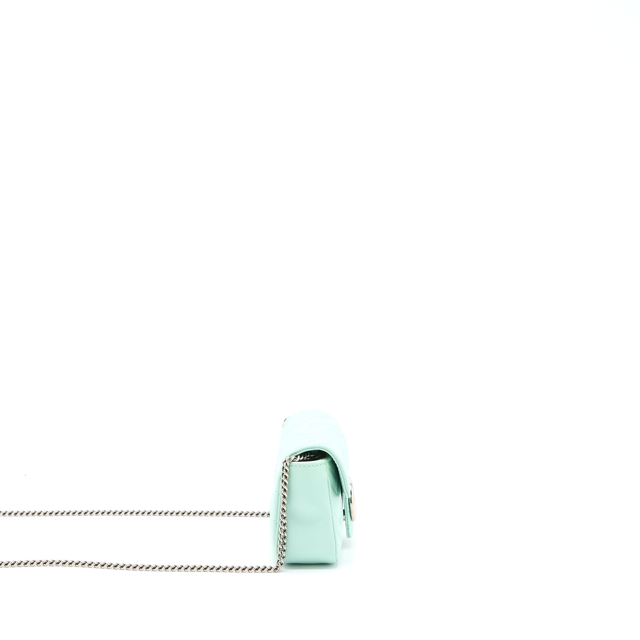 GUCCI GG MARMONT SUPER MINI BAG CALFSKIN MINT GREEN SHW