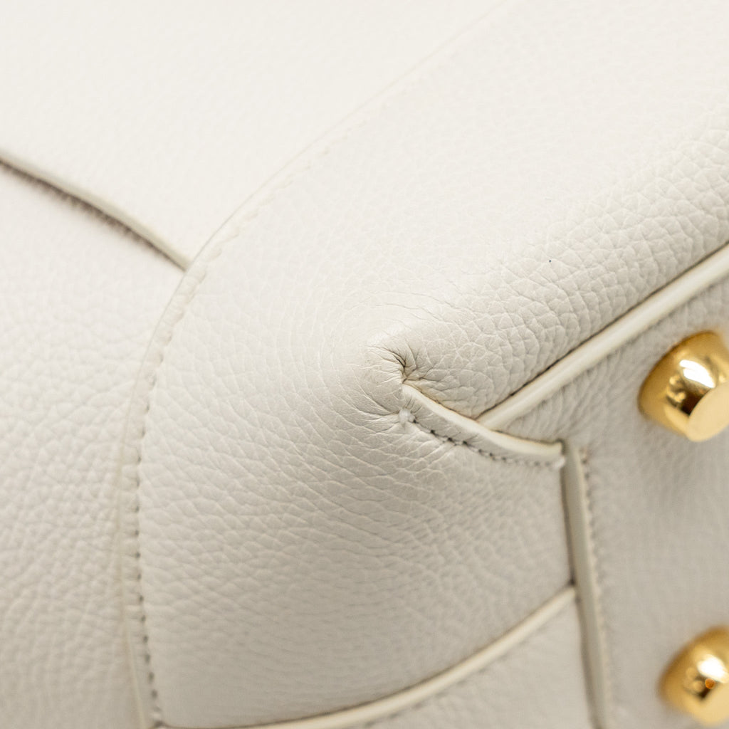 BOTTEGA VENETA LARGE ARCO TOTE BAG GRAINED CALFSKIN WHITE GHW