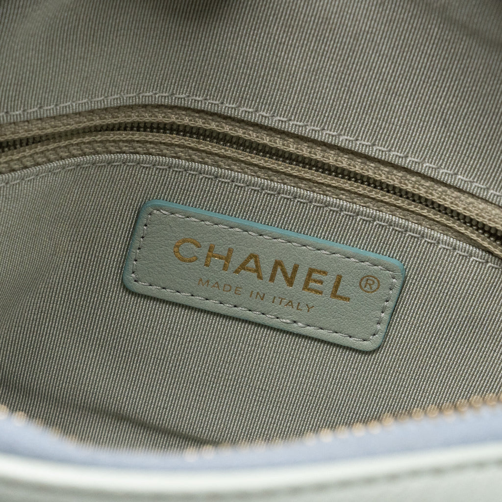CHANEL SMALL CAMERA BAG GOATSKIN MULTICOLOR GREEN / BLUE / PINK LGHW