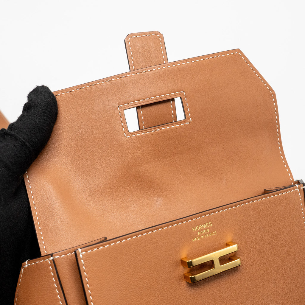 HERMES SIZE L ELAN POCKET 24 BELT BAG SWIFT GOLD GHW