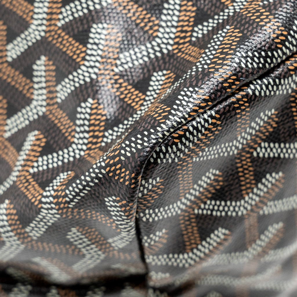GOYARD SAINT LOUIS PM TOTE  BAG GOYARDINE CANVAS / CALFSKIN BLACK SHW