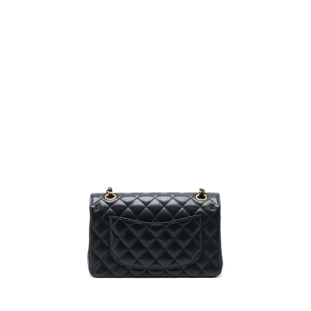 CHANEL SMALL CLASSIC DOUBLE FLAP BAG CAVIAR BLACK GHW