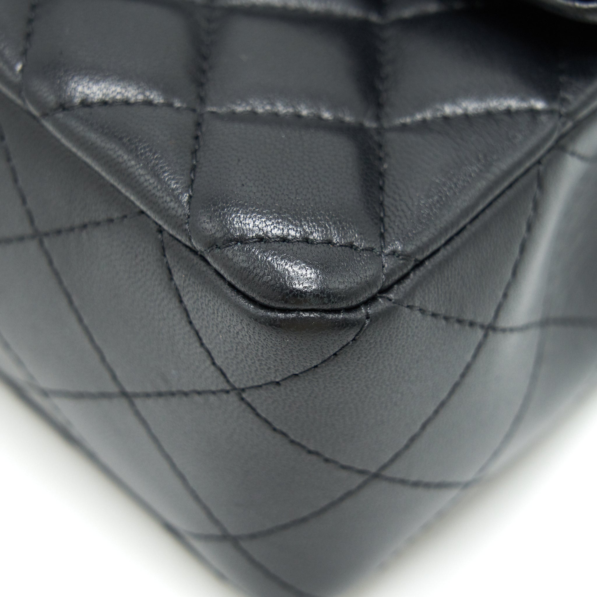 CHANEL LAMBSKIN RECTANGULAR MINI FLAP BAG IN BLACK SHW