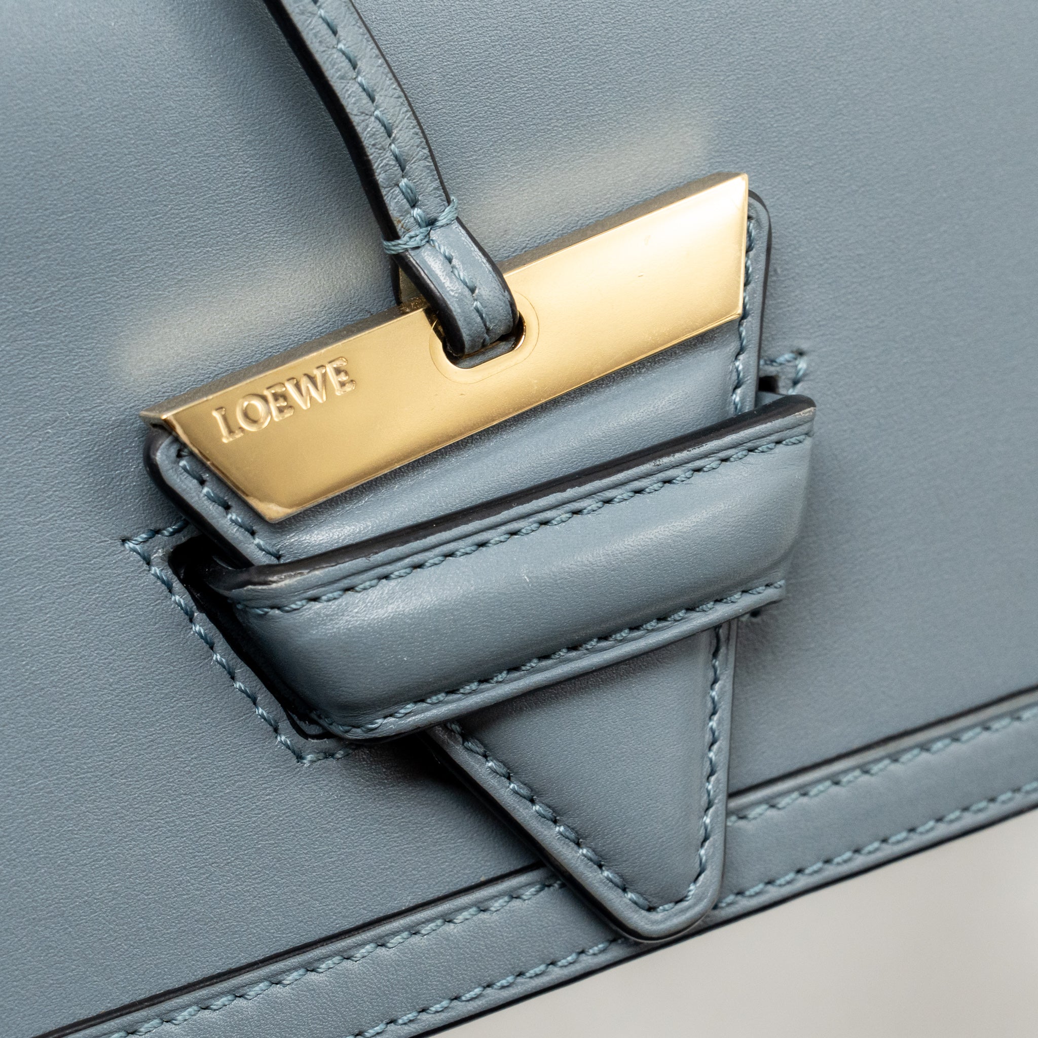 LOEWE BARCELONA SHOULDER BAG CALFSKIN BLUE GHW