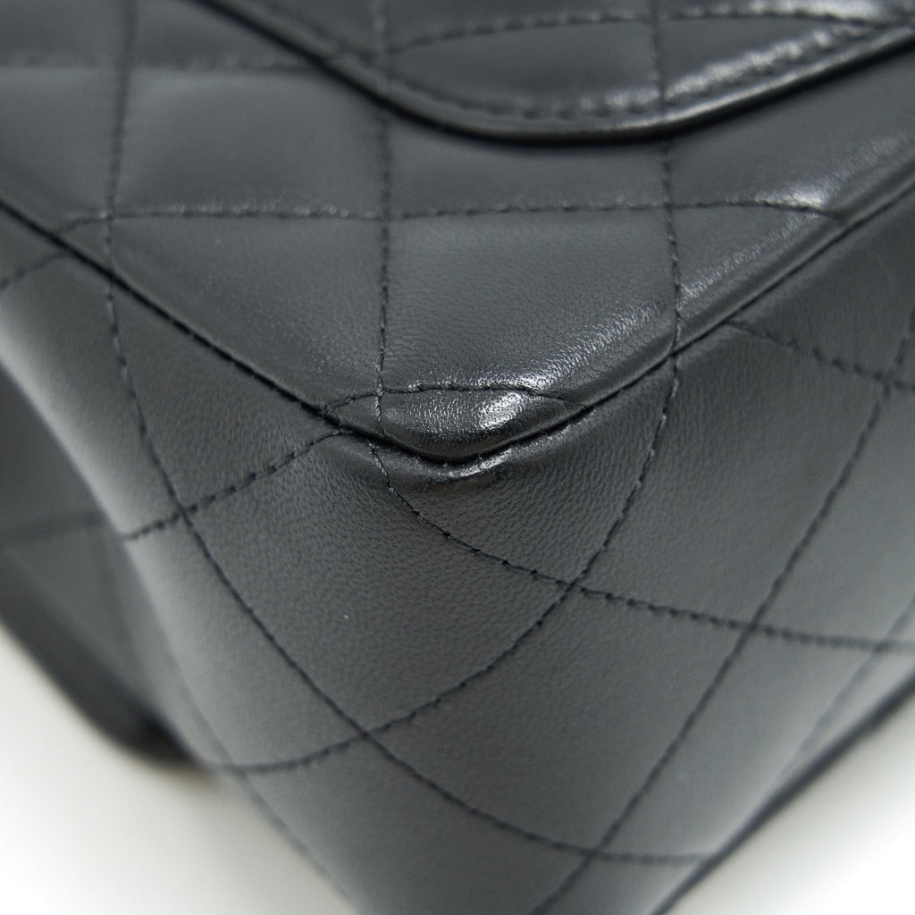 CHANEL LAMBSKIN RECTANGULAR MINI FLAP BAG IN BLACK SHW