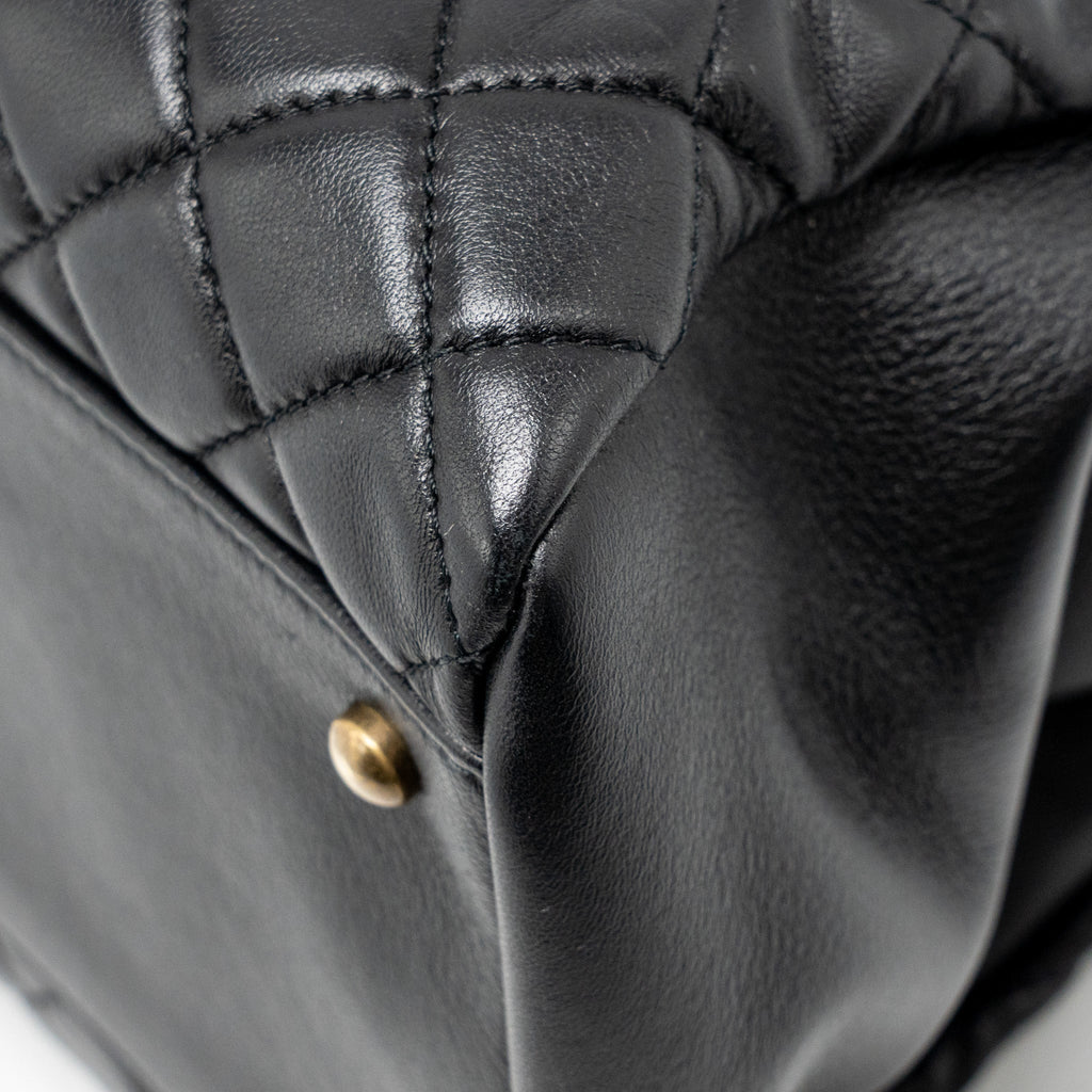 CHANEL JUST MADEMOISELLE BOWLING BAG LAMBSKIN BLACK GHW