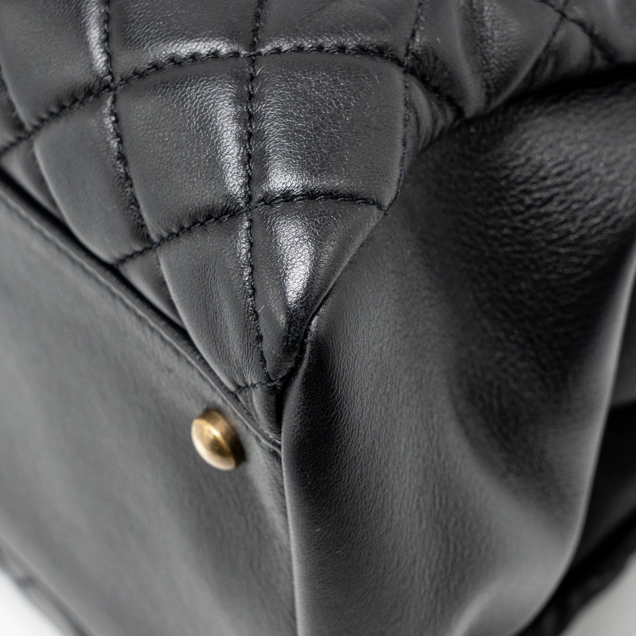 CHANEL JUST MADEMOISELLE BOWLING BAG LAMBSKIN BLACK GHW