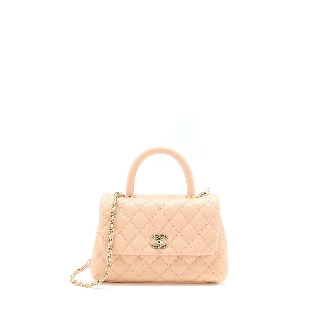 CHANEL SMALL COCO HANDLE CAVIAR LIGHT PINK LGHW