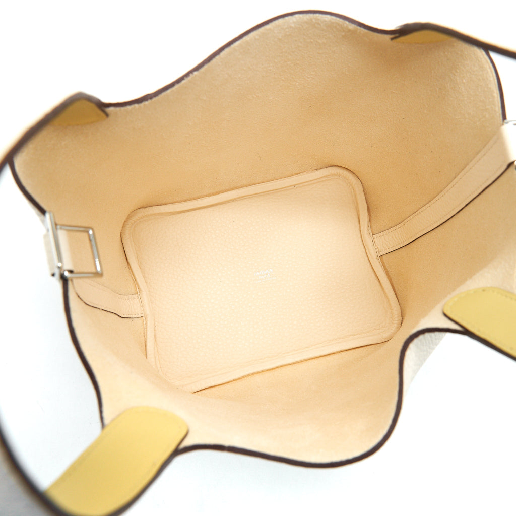 HERMES PICOTIN 18 LOCK BAG NATA/ JAUNE POUSSIN SHW