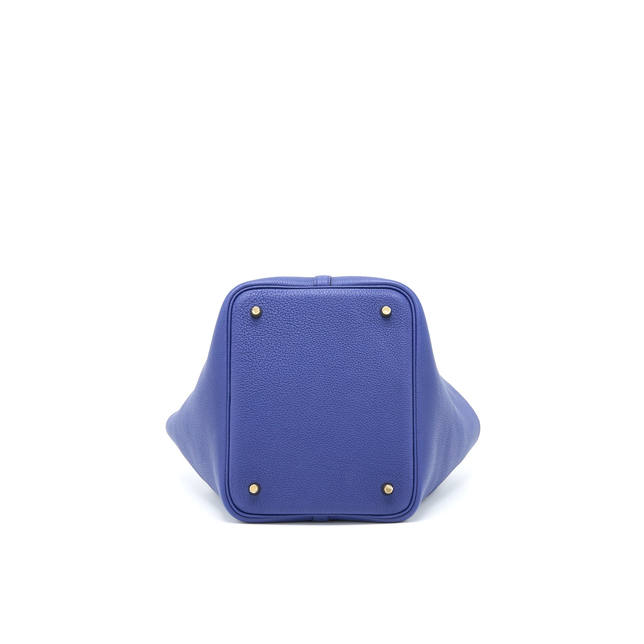 HERMES PICOTIN 22 LOCK BAG TAURILLON MAURICE BLUE SAPHIR GHW