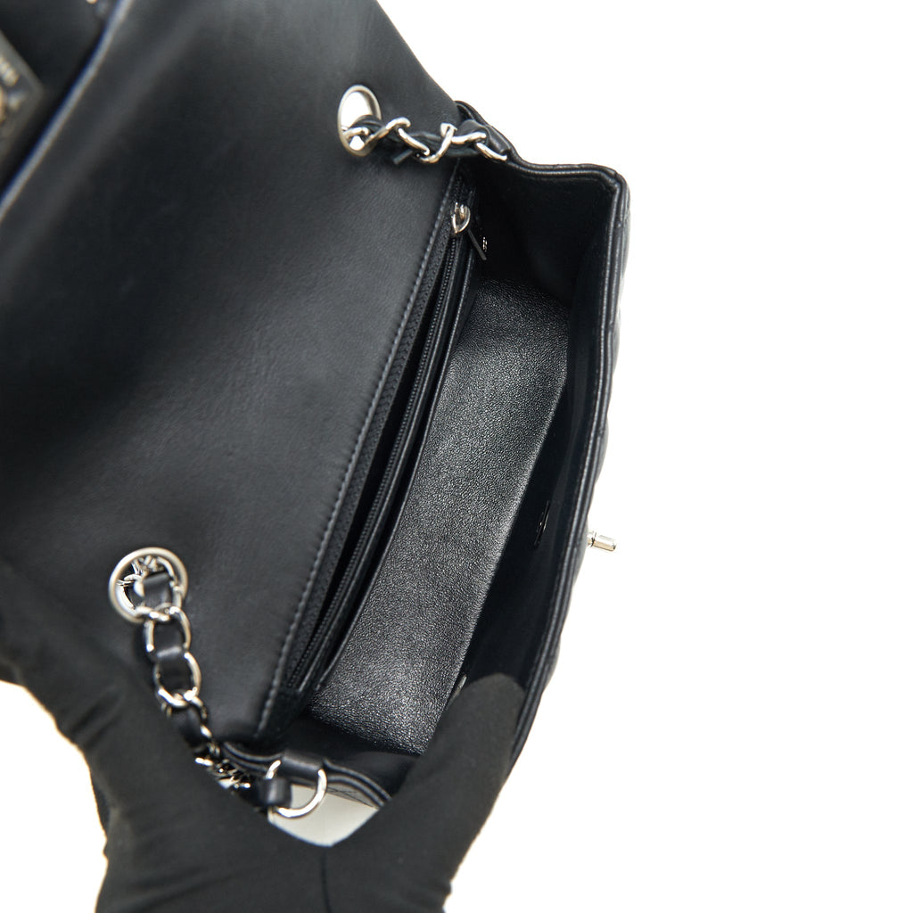 CHANEL LAMBSKIN RECTANGULAR MINI FLAP BAG IN BLACK SHW