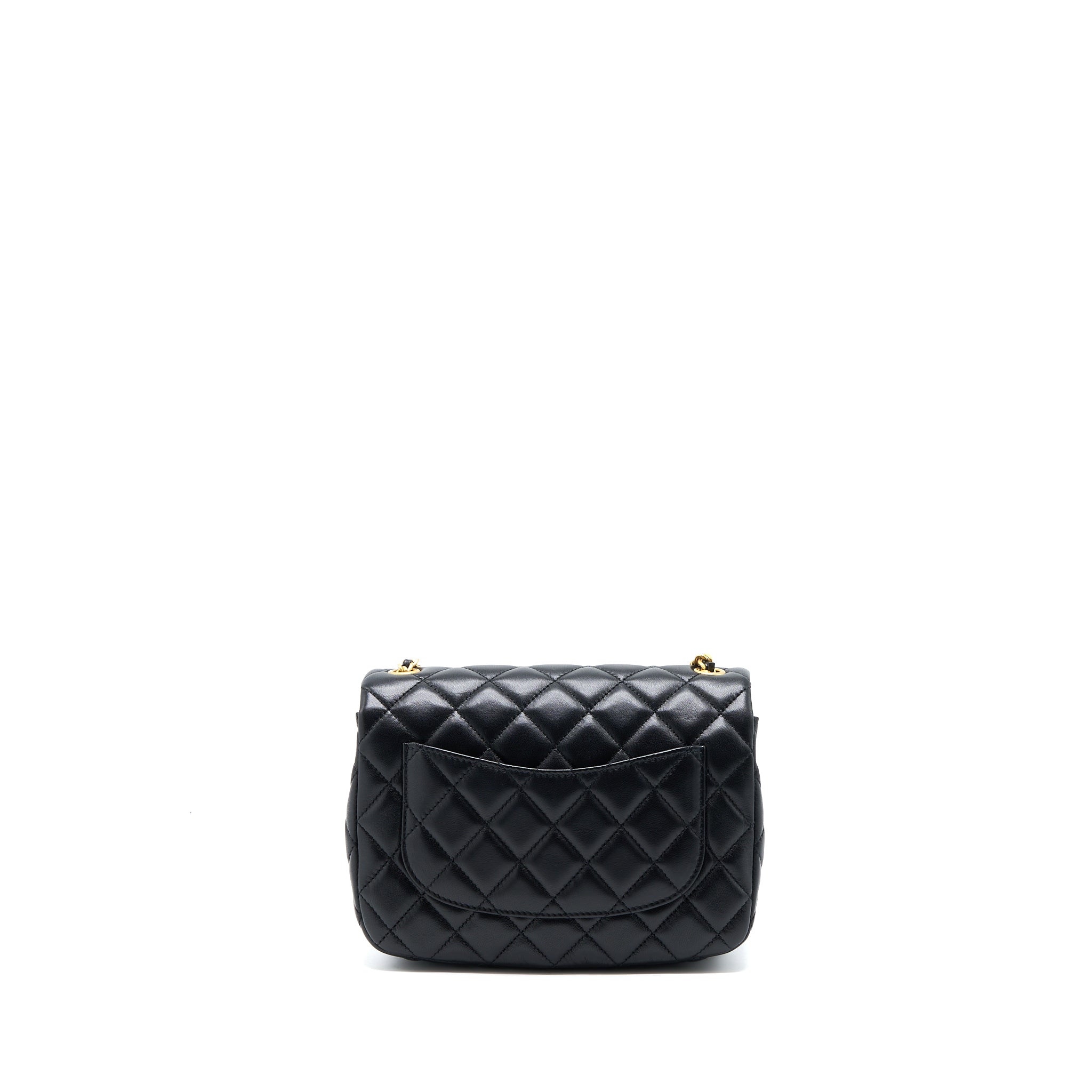 CHANEL 22K COCO CHAIN QUILTED FLAP BAG LAMBSKIN BLACK BRUSHED GHW (MICROCHIP)