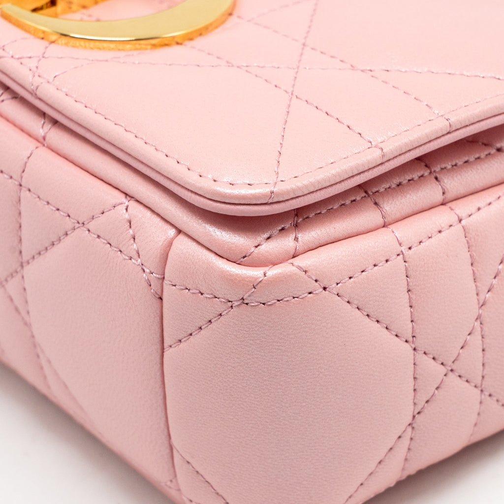 DIOR SMALL SOFT CARO BAG LAMBSKIN MELOCOTON GHW
