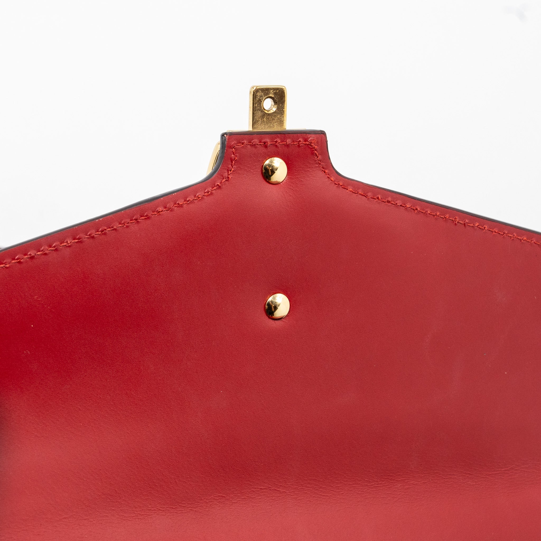 GUCCI SYLVIE SHOULDER BAG CALFSKIN RED GHW