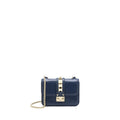 VALENTINO MINI GARAVANI GLAM LOCK CROSSBODY BAG NAVY LGHW