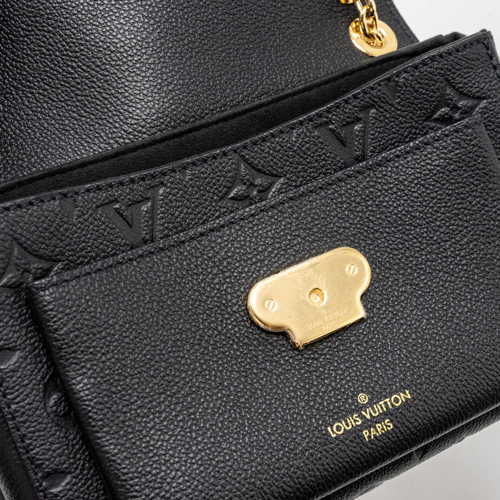 LOUIS VUITTON VAVIN BB MONOGRAM EMPREINTE CALFSKIN BLACK GHW