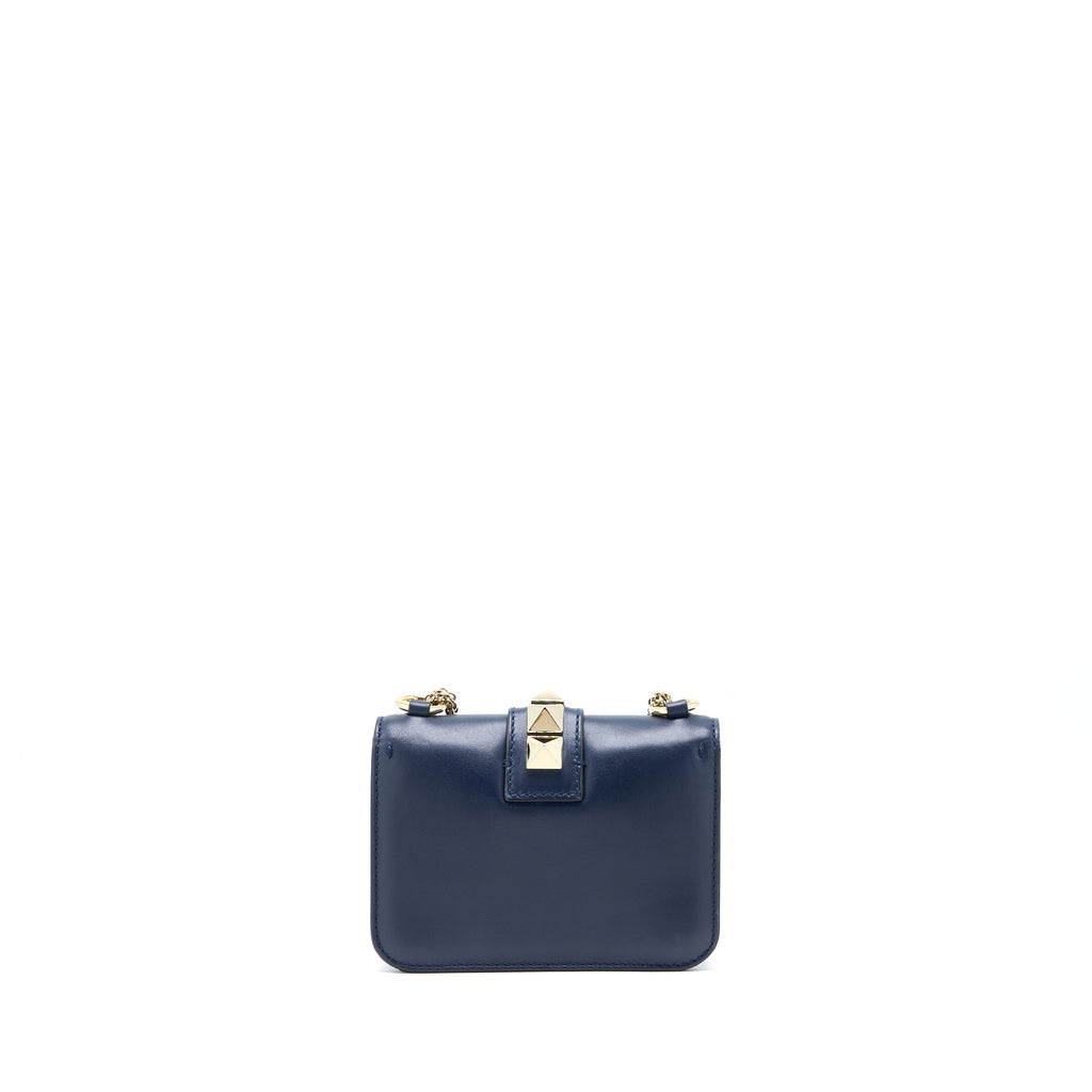 VALENTINO MINI GARAVANI GLAM LOCK CROSSBODY BAG NAVY LGHW