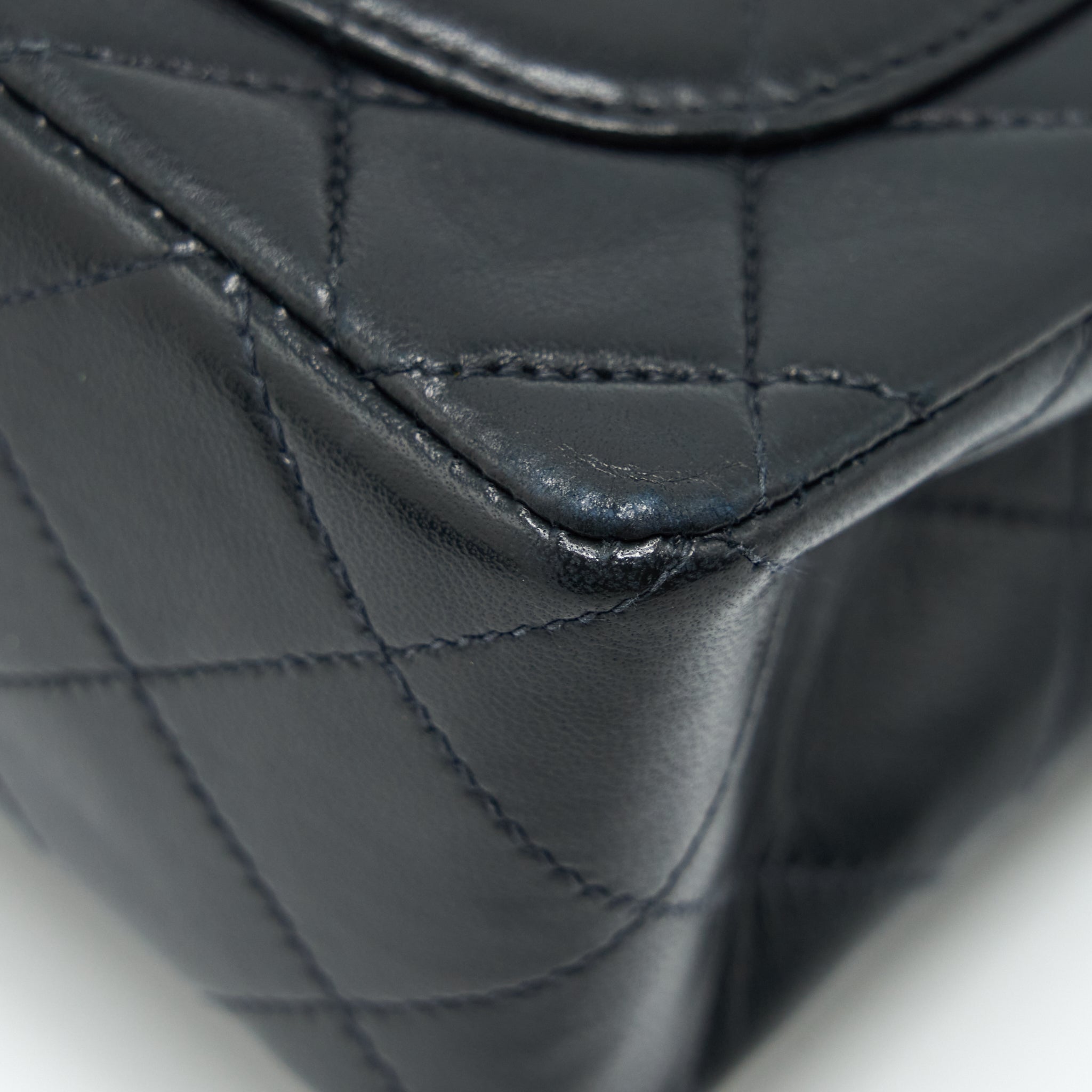 CHANEL VINTAGE MINI SQUARE FLAP BAG LAMBSKIN BLACK GHW