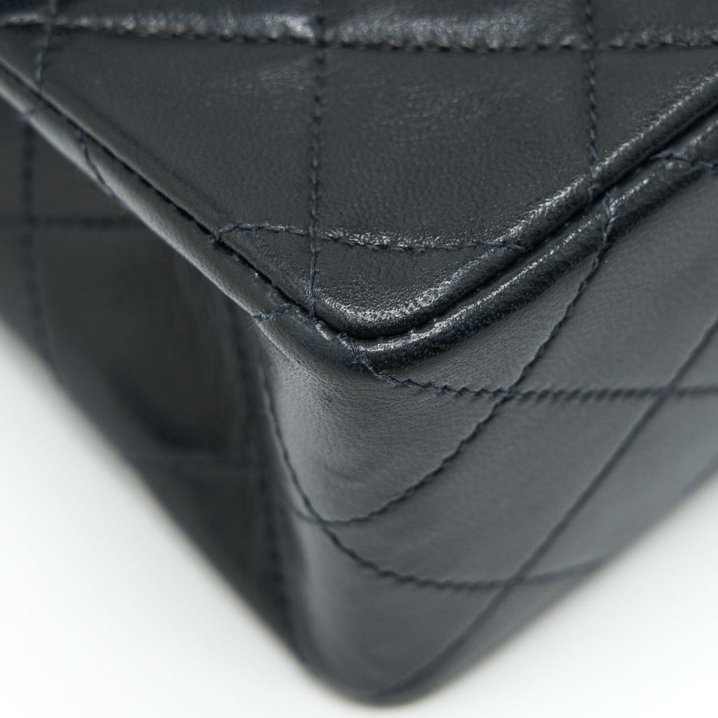 CHANEL VINTAGE MINI SQUARE FLAP BAG LAMBSKIN BLACK GHW