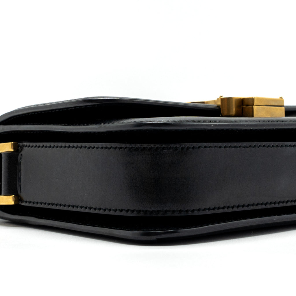 SAINT LAURENT SMALL SOLFERINO SATCHEL CROSSBODY BAG BOX CALFSKIN BLACK GHW