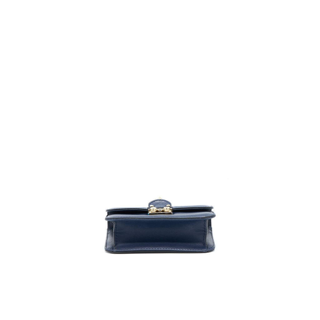 VALENTINO MINI GARAVANI GLAM LOCK CROSSBODY BAG NAVY LGHW