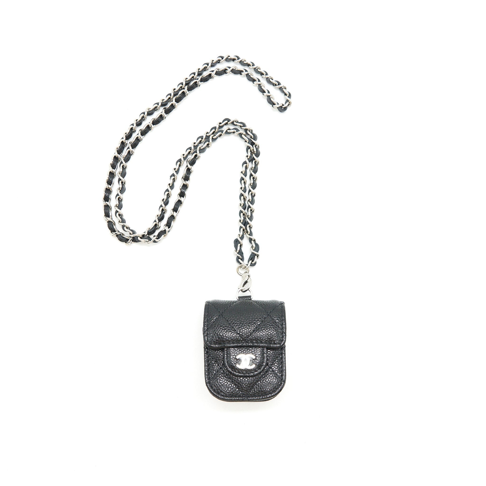 CHANEL AIRPODS CASE CAVIAR BLACK SHW