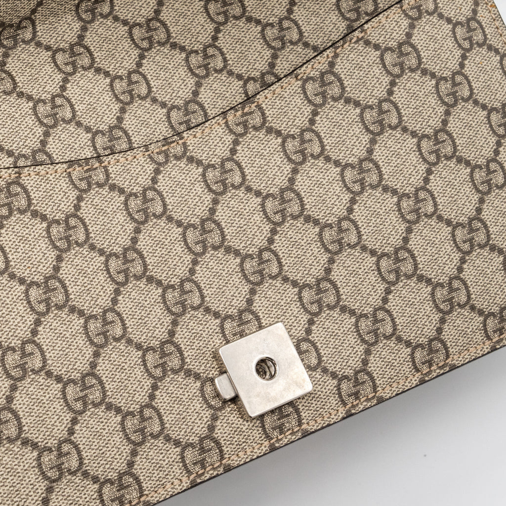 GUCCI DIONYSUS SHOULDER BAG GG SUPREME CANVAS/SUEDE LEATHER BEIGE SHW